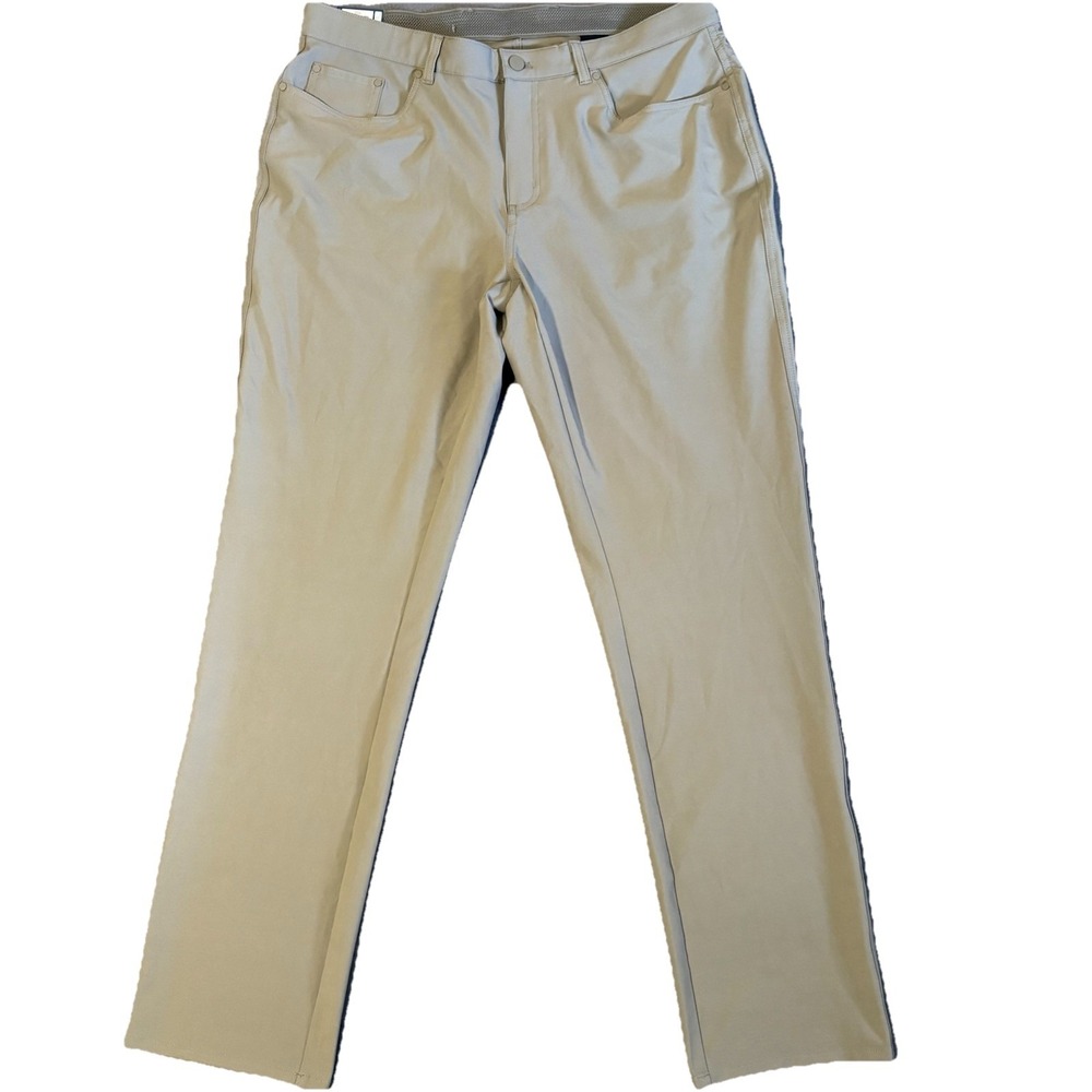 Greg Norman Performance Pants Mens Green 36x32 Tech Golf Travel Trousers NEW